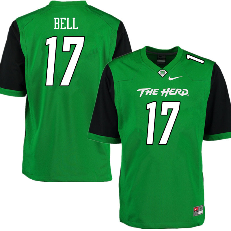 Men #17 Charles Bell Marshall Thundering Herd College Football Jerseys Sale-Gren - Click Image to Close